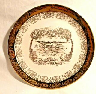 St.  Petersburg Florida Crest - O - Gold 22k Plate