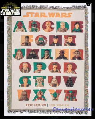 Star Wars Celebration 2019 Chicago Alphabet Abc Blanket By Tom Whalen