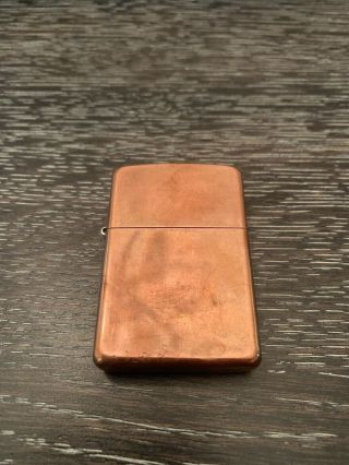 2003 Pure Copper Zippo Lighter Rare With Pipe Insert