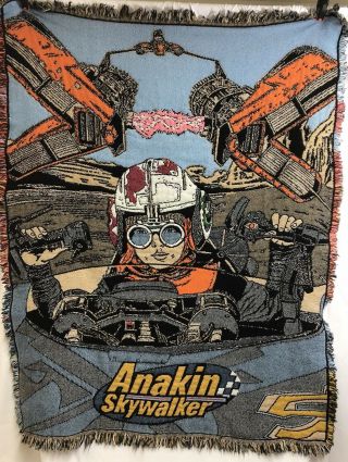 Star Wars Anakin Skywalker Woven Acrylic Blanket Throw 41x53 Movie Memorabilia