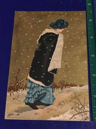 Victorian Valentines Card Winter Scene Raphael Tuck