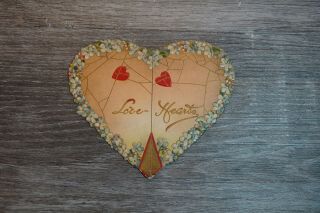 Rare Antique Die - Cut Embossed Raphael Tuck & Sons Valentines Greetings Card