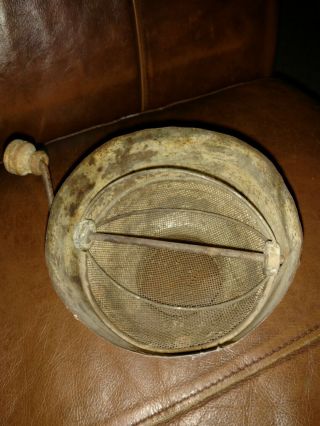 Antique Hoosier Cabinet Flour Sifter Insert Accessory Wood Handle Screen Intact