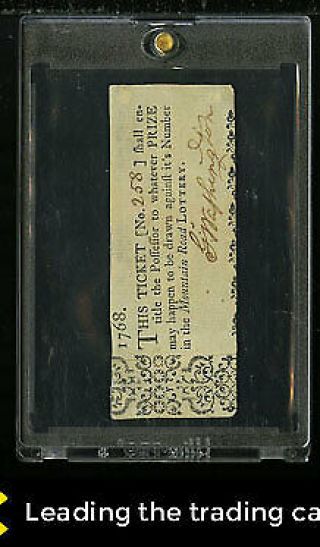 George Washington Presidential Signed Autograph Lottery Ticket Auto,  Jsa (pwcc)