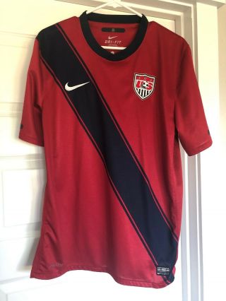 Nike Mens Usmnt Usa Soccer Jersey Large L Blue White Red Dri Fit Short Sleeve