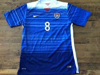 2014 Usa Soccer Nike Dri Fit Jersey Mens Xl 8 Clint Dempsey Blue White & Red