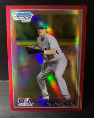 Nicky Delmonico 2010 Bowman Chrome Red Refractor/ 5 Usa White Sox