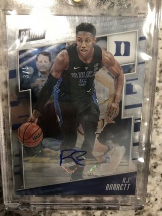 2019 Panini National Vip Rj Barrett First Auto 3/5 Duke Knicks Rookie Autograph