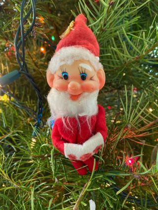 Vintage Pixie Elf Felt Knee Huggers Japan Santa Shelf Sitters Rare