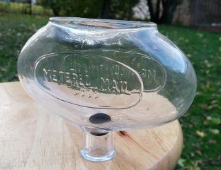 Rare Antique Bottle Metered Mail Post Office Ink Dispenser W/ Rubber Marble Bim