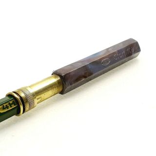 Vintage Brass Plastic Wood Pencil Holder 1950 